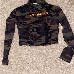 Fashion Nova “no thanks” long sleeve crop top